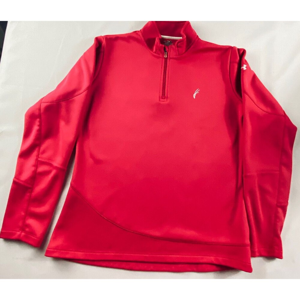 Under Armour Womens Coldgear Bright Pink Long Sleeve Quarter Zip Shirt Size M